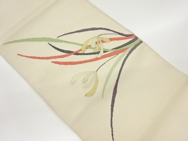 花葉模様織出し名古屋帯